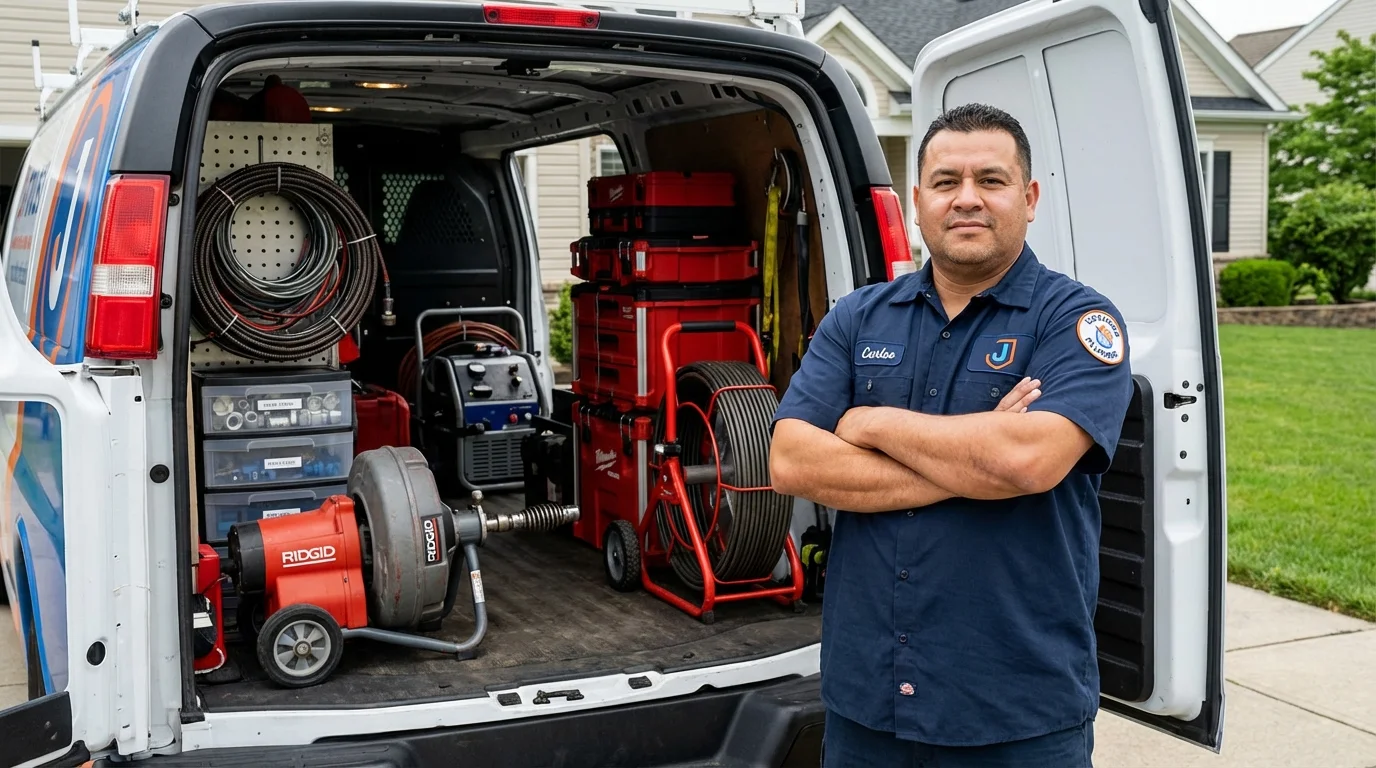 Professional drain cleaning equipment and Johns Plumbing LLC plumber in Brevard