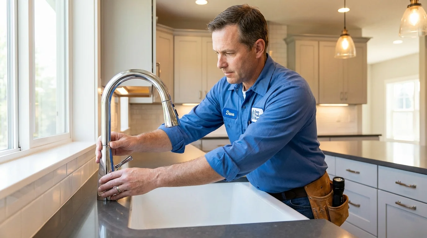 Kitchen faucet installation by Johns Plumbing LLC in Brevard
