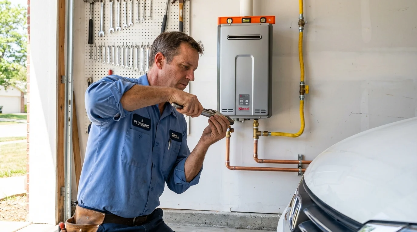 Tankless water heater installation by a Johns Plumbing LLC plumber in Brevard